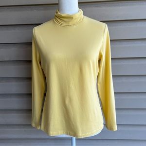 Lands' End Soft Yellow Turtleneck Long Sleeve Top